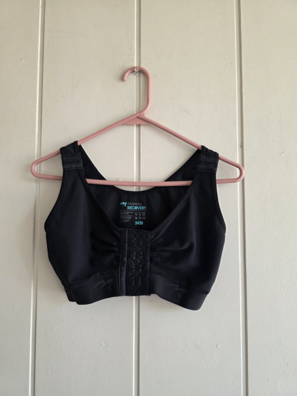 Marena Recovery Flexfit Shirred Front Bra Shapewear 3436 Black